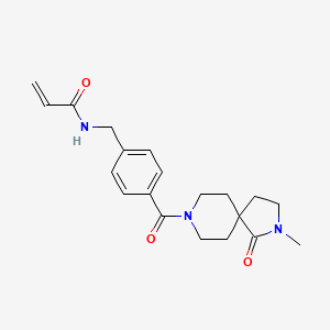 molecular formula C20H25N3O3 B2703465 N-[(4-{2-methyl-1-oxo-2,8-diazaspiro[4.5]decane-8-carbonyl}phenyl)methyl]prop-2-enamide CAS No. 2201389-00-4