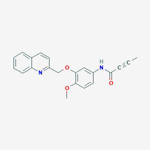 molecular formula C21H18N2O3 B2703470 N-{4-methoxy-3-[(quinolin-2-yl)methoxy]phenyl}but-2-ynamide CAS No. 2094548-39-5