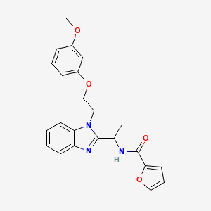molecular formula C23H23N3O4 B2703486 N-(1-{1-[2-(3-methoxyphenoxy)ethyl]-1H-1,3-benzodiazol-2-yl}ethyl)furan-2-carboxamide CAS No. 920118-29-2