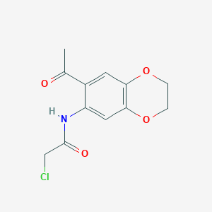 molecular formula C12H12ClNO4 B2703506 N-(7-Acetyl-2,3-dihydro-benzo[1,4]dioxin-6-yl)-2-chloro-acetamide CAS No. 444065-67-2