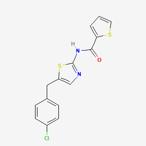 molecular formula C15H11ClN2OS2 B2703522 N-{5-[(4-CHLOROPHENYL)METHYL]-1,3-THIAZOL-2-YL}THIOPHENE-2-CARBOXAMIDE CAS No. 301176-72-7