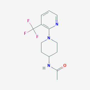 molecular formula C13H16F3N3O B2703529 N-(1-(3-(trifluoromethyl)pyridin-2-yl)piperidin-4-yl)acetamide CAS No. 2034462-42-3