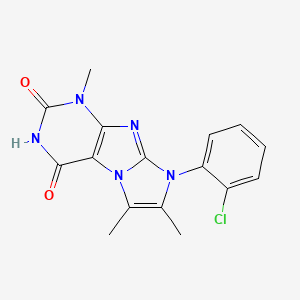 molecular formula C16H14ClN5O2 B2703535 6-(2-Chlorophenyl)-4,7,8-trimethylpurino[7,8-a]imidazole-1,3-dione CAS No. 876672-66-1