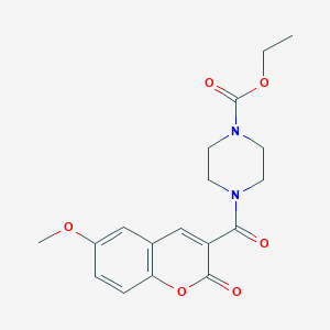 molecular formula C18H20N2O6 B2703539 ethyl 4-(6-methoxy-2-oxo-2H-chromene-3-carbonyl)piperazine-1-carboxylate CAS No. 325779-21-3