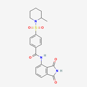 molecular formula C21H21N3O5S B2703567 N-(1,3-dioxo-2,3-dihydro-1H-isoindol-4-yl)-4-[(2-methylpiperidin-1-yl)sulfonyl]benzamide CAS No. 683792-07-6