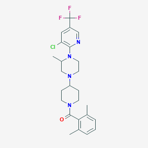(4-(4-(3-Chloro-5-(trifluoromethyl)pyridin-2-yl)-3-methylpiperazin-1-yl)piperidin-1-yl)(2,6-dimethylphenyl)methanone