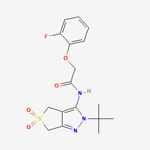 molecular formula C17H20FN3O4S B2703588 N-(2-(tert-butyl)-5,5-dioxido-4,6-dihydro-2H-thieno[3,4-c]pyrazol-3-yl)-2-(2-fluorophenoxy)acetamide CAS No. 893924-49-7
