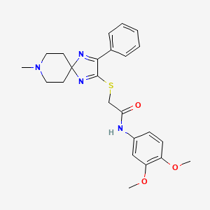 N-(3,4-dimethoxyphenyl)-2-((8-methyl-3-phenyl-1,4,8-triazaspiro[4.5]deca-1,3-dien-2-yl)thio)acetamide