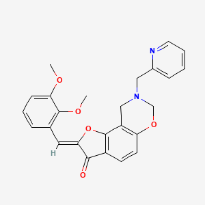(Z)-2-(2,3-dimethoxybenzylidene)-8-(pyridin-2-ylmethyl)-8,9-dihydro-2H-benzofuro[7,6-e][1,3]oxazin-3(7H)-one