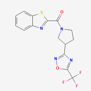 Benzo[d]thiazol-2-yl(3-(5-(trifluoromethyl)-1,2,4-oxadiazol-3-yl)pyrrolidin-1-yl)methanone