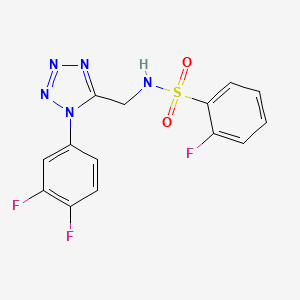 N-((1-(3,4-difluorophenyl)-1H-tetrazol-5-yl)methyl)-2-fluorobenzenesulfonamide