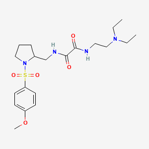 molecular formula C20H32N4O5S B2703622 N-[2-(diethylamino)ethyl]-N'-{[1-(4-methoxybenzenesulfonyl)pyrrolidin-2-yl]methyl}ethanediamide CAS No. 896285-83-9