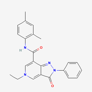 molecular formula C23H22N4O2 B2703625 N-(2,4-dimethylphenyl)-5-ethyl-3-oxo-2-phenyl-2H,3H,5H-pyrazolo[4,3-c]pyridine-7-carboxamide CAS No. 921576-96-7