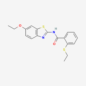 molecular formula C18H18N2O2S2 B2703643 N-(6-ethoxy-1,3-benzothiazol-2-yl)-2-(ethylsulfanyl)benzamide CAS No. 825596-97-2