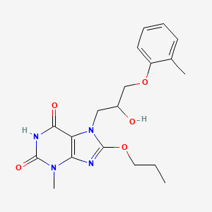 7-(2-hydroxy-3-(o-tolyloxy)propyl)-3-methyl-8-propoxy-1H-purine-2,6(3H,7H)-dione