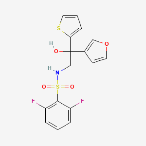 2,6-difluoro-N-(2-(furan-3-yl)-2-hydroxy-2-(thiophen-2-yl)ethyl)benzenesulfonamide