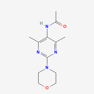 molecular formula C12H18N4O2 B2703662 N-(4,6-二甲基-2-吗啉基嘧啶-5-基)乙酰胺 CAS No. 1448134-88-0