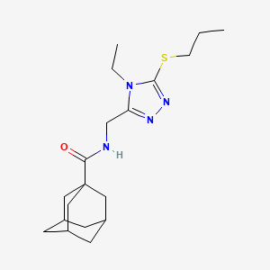 molecular formula C19H30N4OS B2703667 N-{[4-ethyl-5-(propylsulfanyl)-4H-1,2,4-triazol-3-yl]methyl}adamantane-1-carboxamide CAS No. 476438-41-2