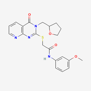 N-(3-methoxyphenyl)-2-((4-oxo-3-((tetrahydrofuran-2-yl)methyl)-3,4-dihydropyrido[2,3-d]pyrimidin-2-yl)thio)acetamide