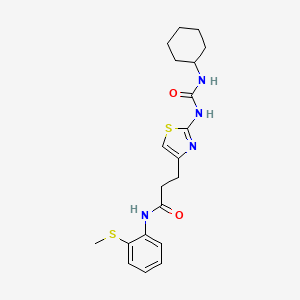 3-(2-(3-cyclohexylureido)thiazol-4-yl)-N-(2-(methylthio)phenyl)propanamide