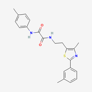 molecular formula C22H23N3O2S B2703680 N-{2-[4-methyl-2-(3-methylphenyl)-1,3-thiazol-5-yl]ethyl}-N'-(4-methylphenyl)ethanediamide CAS No. 894017-38-0