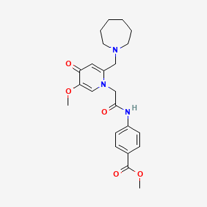 molecular formula C23H29N3O5 B2703723 Methyl 4-(2-{2-[(azepan-1-yl)methyl]-5-methoxy-4-oxo-1,4-dihydropyridin-1-yl}acetamido)benzoate CAS No. 1005307-78-7