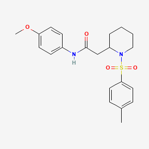 molecular formula C21H26N2O4S B2703750 N-(4-methoxyphenyl)-2-(1-tosylpiperidin-2-yl)acetamide CAS No. 1040634-81-8