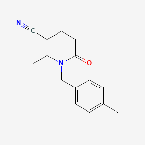 molecular formula C15H16N2O B2703790 2-Methyl-1-(4-methylbenzyl)-6-oxo-1,4,5,6-tetrahydro-3-pyridinecarbonitrile CAS No. 338415-13-7