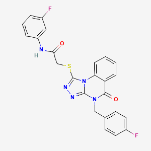 molecular formula C24H17F2N5O2S B2703802 2-((4-(4-fluorobenzyl)-5-oxo-4,5-dihydro-[1,2,4]triazolo[4,3-a]quinazolin-1-yl)thio)-N-(3-fluorophenyl)acetamide CAS No. 1110980-25-0