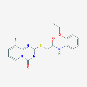 molecular formula C18H18N4O3S B2703836 N-(2-ethoxyphenyl)-2-({9-methyl-4-oxo-4H-pyrido[1,2-a][1,3,5]triazin-2-yl}sulfanyl)acetamide CAS No. 896340-47-9
