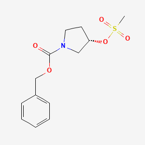 molecular formula C13H17NO5S B2703878 (S)-1-((Benzyloxy)carbonyl)pyrrolidin-3-yl methanesulfonate CAS No. 122536-69-0