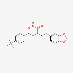 molecular formula C22H25NO5 B2703884 2-((1,3-Benzodioxol-5-ylmethyl)amino)-4-(4-(tert-butyl)phenyl)-4-oxobutanoic acid CAS No. 1025355-17-2