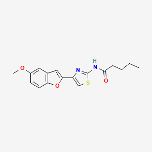molecular formula C17H18N2O3S B2703885 N-(4-(5-methoxybenzofuran-2-yl)thiazol-2-yl)pentanamide CAS No. 921916-38-3