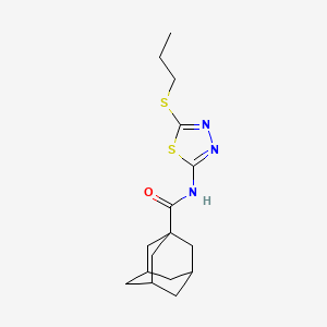 molecular formula C16H23N3OS2 B2703889 N-[5-(propylsulfanyl)-1,3,4-thiadiazol-2-yl]adamantane-1-carboxamide CAS No. 393573-01-8