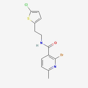 molecular formula C13H12BrClN2OS B2703895 2-bromo-N-[2-(5-chlorothiophen-2-yl)ethyl]-6-methylpyridine-3-carboxamide CAS No. 1428053-05-7