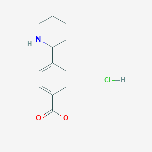 molecular formula C13H18ClNO2 B2703899 Methyl 4-(piperidin-2-yl)benzoate hydrochloride CAS No. 863769-42-0