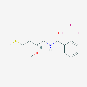 molecular formula C14H18F3NO2S B2703903 N-[2-methoxy-4-(methylsulfanyl)butyl]-2-(trifluoromethyl)benzamide CAS No. 2310101-21-2
