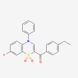 (4-ethylphenyl)(7-fluoro-1,1-dioxido-4-phenyl-4H-1,4-benzothiazin-2-yl)methanone
