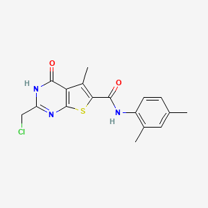 2-(chloromethyl)-N-(2,4-dimethylphenyl)-5-methyl-4-oxo-3,4-dihydrothieno[2,3-d]pyrimidine-6-carboxamide