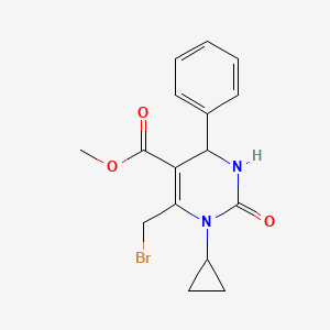 molecular formula C16H17BrN2O3 B2703959 Methyl 6-(bromomethyl)-1-cyclopropyl-2-oxo-4-phenyl-1,2,3,4-tetrahydropyrimidine-5-carboxylate CAS No. 923799-41-1