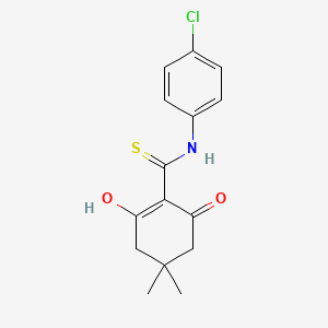 2-(((4-Chlorophenyl)amino)sulfanylmethylene)-5,5-dimethylcyclohexane-1,3-dione