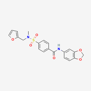 molecular formula C20H18N2O6S B2703991 N-(2H-1,3-benzodioxol-5-yl)-4-{[(furan-2-yl)methyl](methyl)sulfamoyl}benzamide CAS No. 899735-29-6