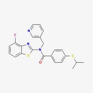 molecular formula C23H20FN3OS2 B2703997 N-(4-fluorobenzo[d]thiazol-2-yl)-4-(isopropylthio)-N-(pyridin-3-ylmethyl)benzamide CAS No. 920165-93-1