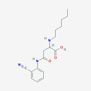 molecular formula C17H23N3O3 B2704008 4-((2-Cyanophenyl)amino)-2-(hexylamino)-4-oxobutanoic acid CAS No. 1048005-55-5