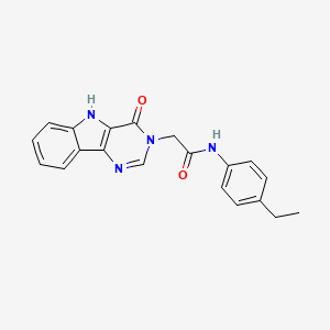molecular formula C20H18N4O2 B2704052 N-(4-ethylphenyl)-2-{4-oxo-3H,4H,5H-pyrimido[5,4-b]indol-3-yl}acetamide CAS No. 1105203-35-7