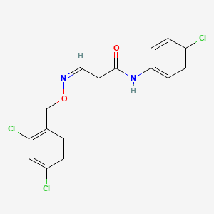 molecular formula C16H13Cl3N2O2 B2704058 N-(4-chlorophenyl)-3-{[(2,4-dichlorobenzyl)oxy]imino}propanamide CAS No. 241132-63-8