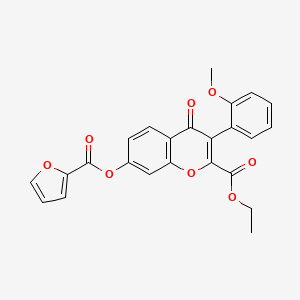 molecular formula C24H18O8 B2704077 ethyl 7-(furan-2-carbonyloxy)-3-(2-methoxyphenyl)-4-oxo-4H-chromene-2-carboxylate CAS No. 610752-50-6