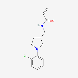 molecular formula C14H17ClN2O B2704104 N-[[1-(2-Chlorophenyl)pyrrolidin-3-yl]methyl]prop-2-enamide CAS No. 2191110-67-3