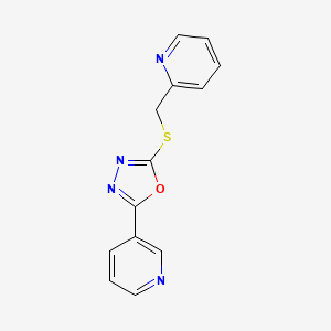2-((Pyridin-2-ylmethyl)thio)-5-(pyridin-3-yl)-1,3,4-oxadiazole