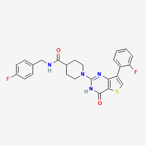 molecular formula C25H22F2N4O2S B2704157 N-(4-fluorobenzyl)-1-[7-(2-fluorophenyl)-4-oxo-3,4-dihydrothieno[3,2-d]pyrimidin-2-yl]piperidine-4-carboxamide CAS No. 1243101-60-1